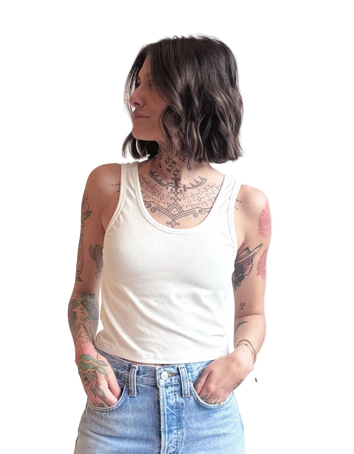 Sporty Tank in Washed White