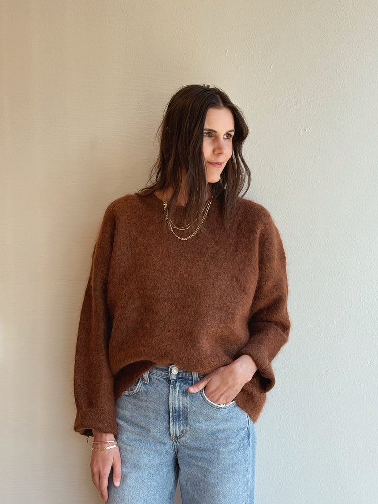 Brown mohair HANNAH pullover