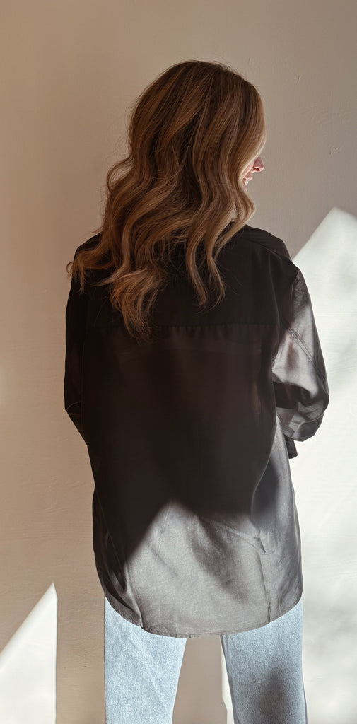 The AGATHA sheer button-up blouse
