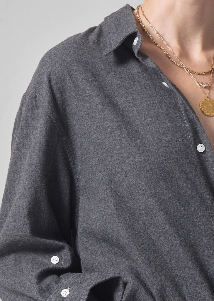 Charcoal KAYLA button-up blouse