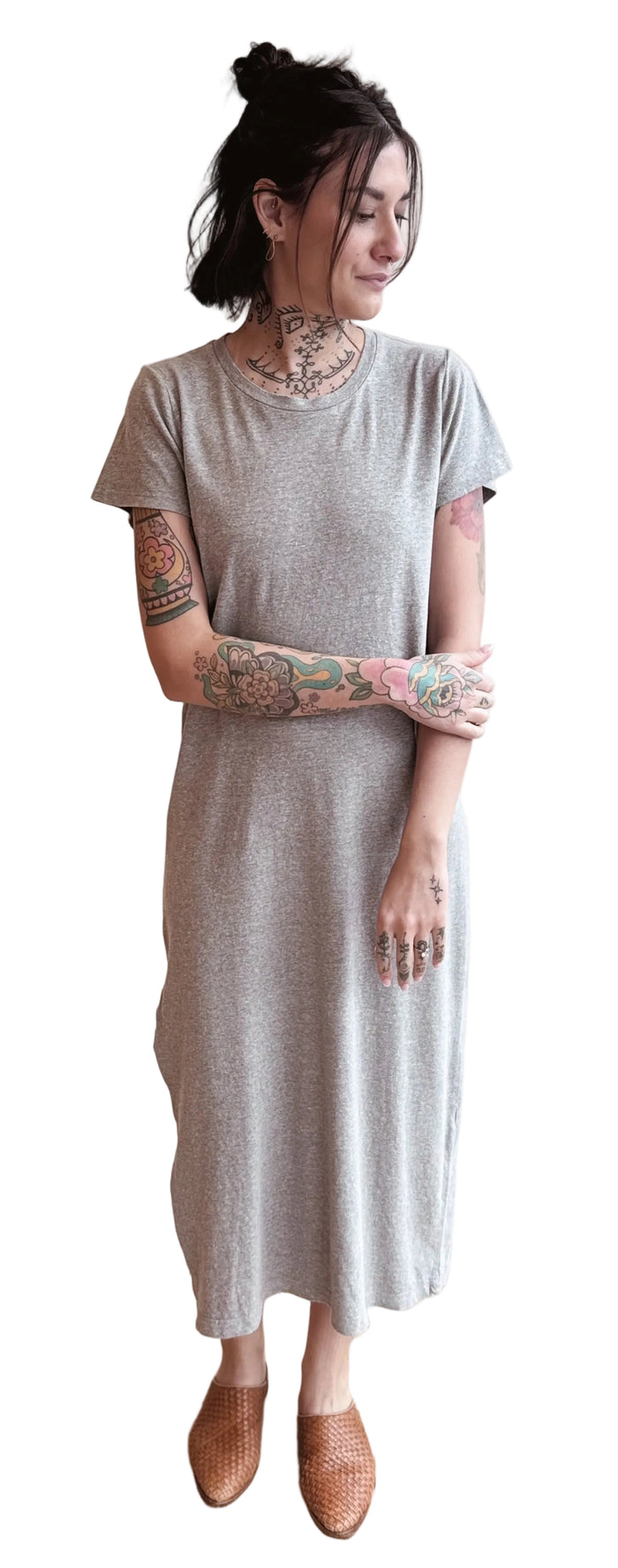 Heathered Sydney Dress - Athletic Gray