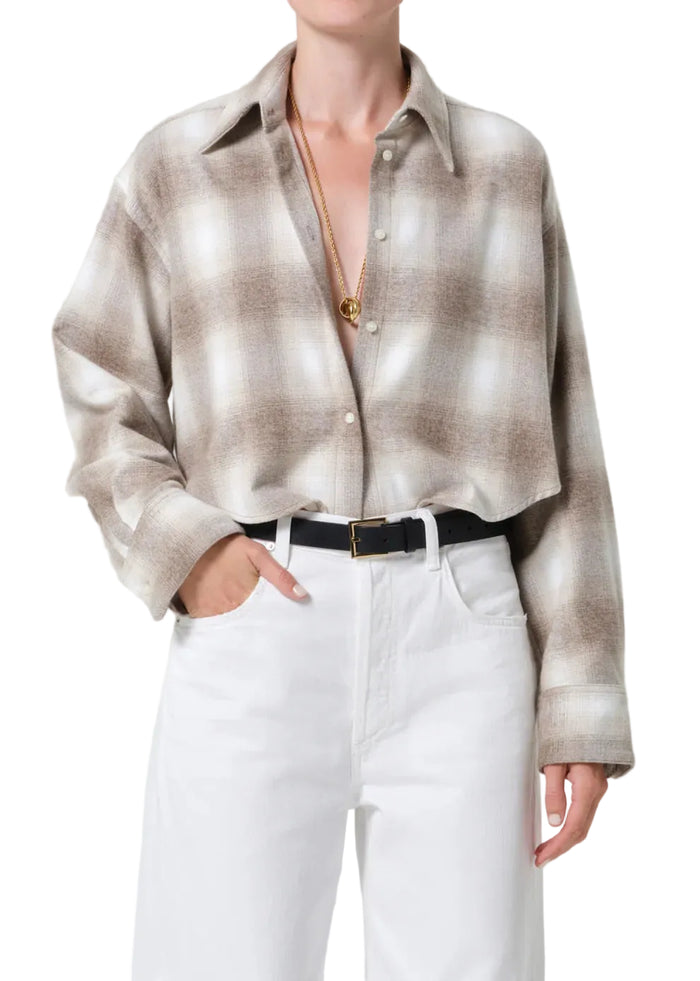 Ana Cropped Shirt in Schiffer Plaid