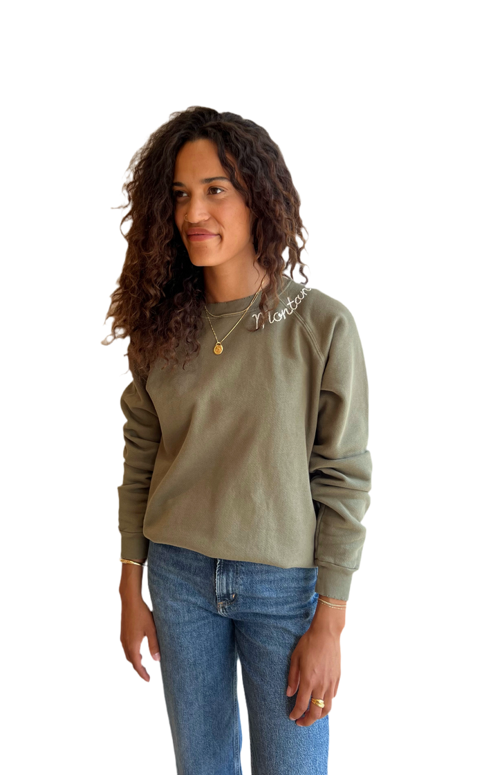 Olive embroidered Montana Sweatshirt