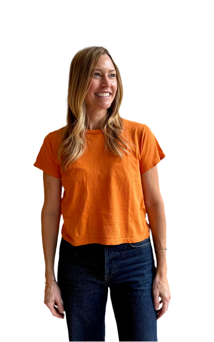 Ojai Cropped Tee in Burnt Orange