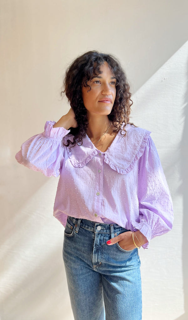 Chiara Button Down in Lavender