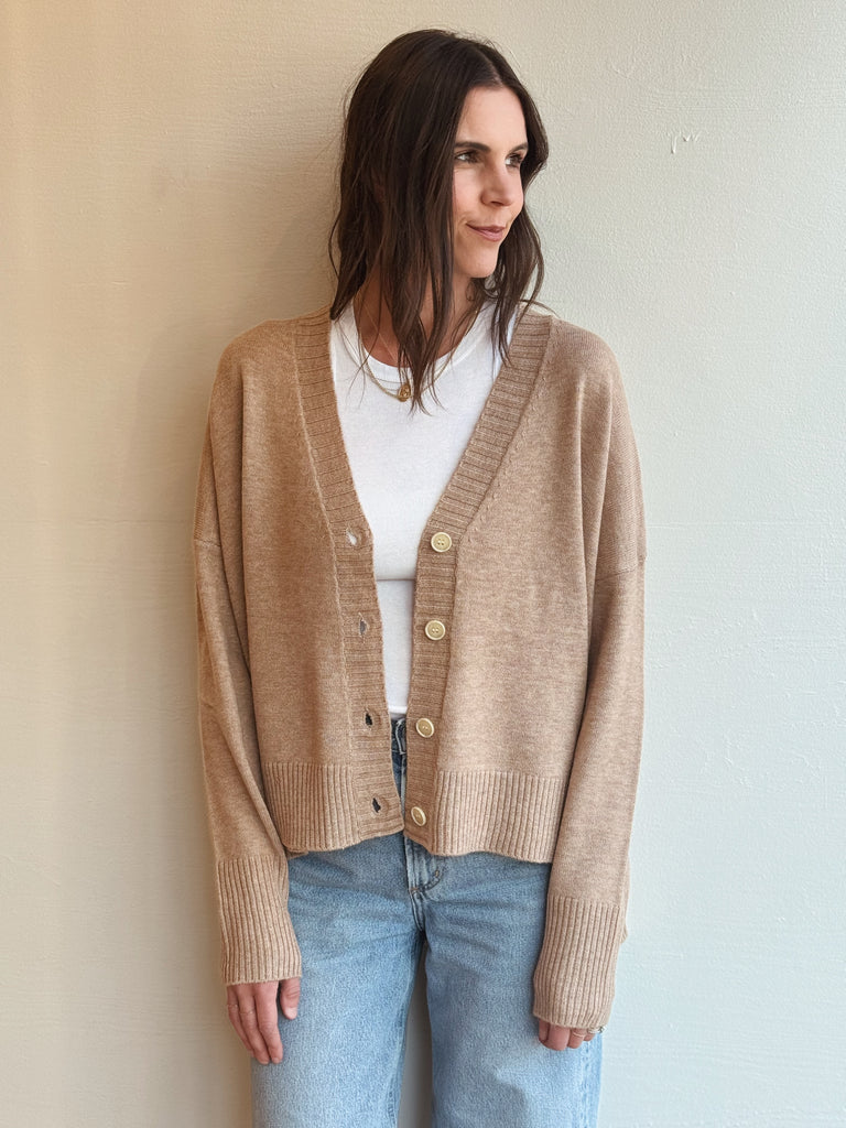 Camel wool button-up NOVA cardi