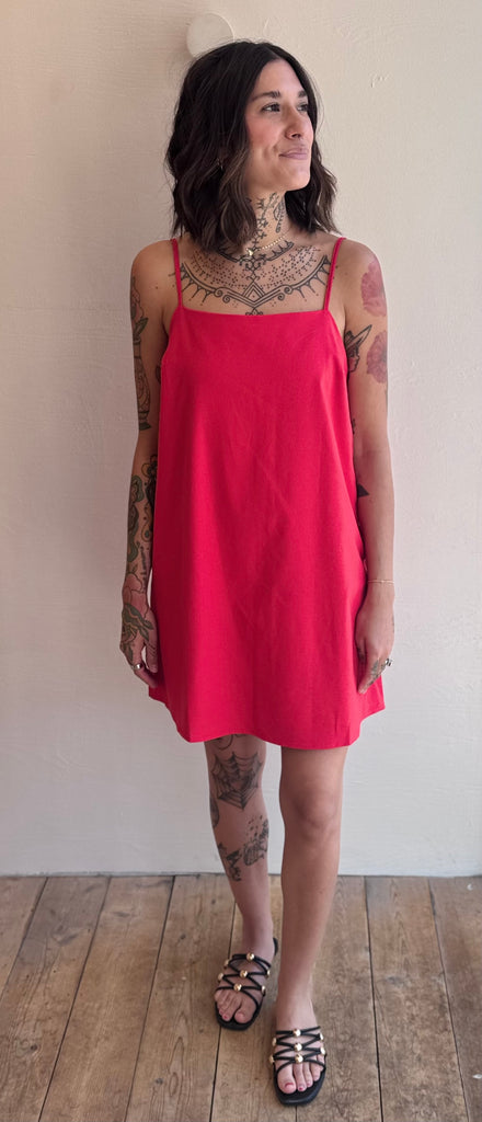Cotton Margo dress in red