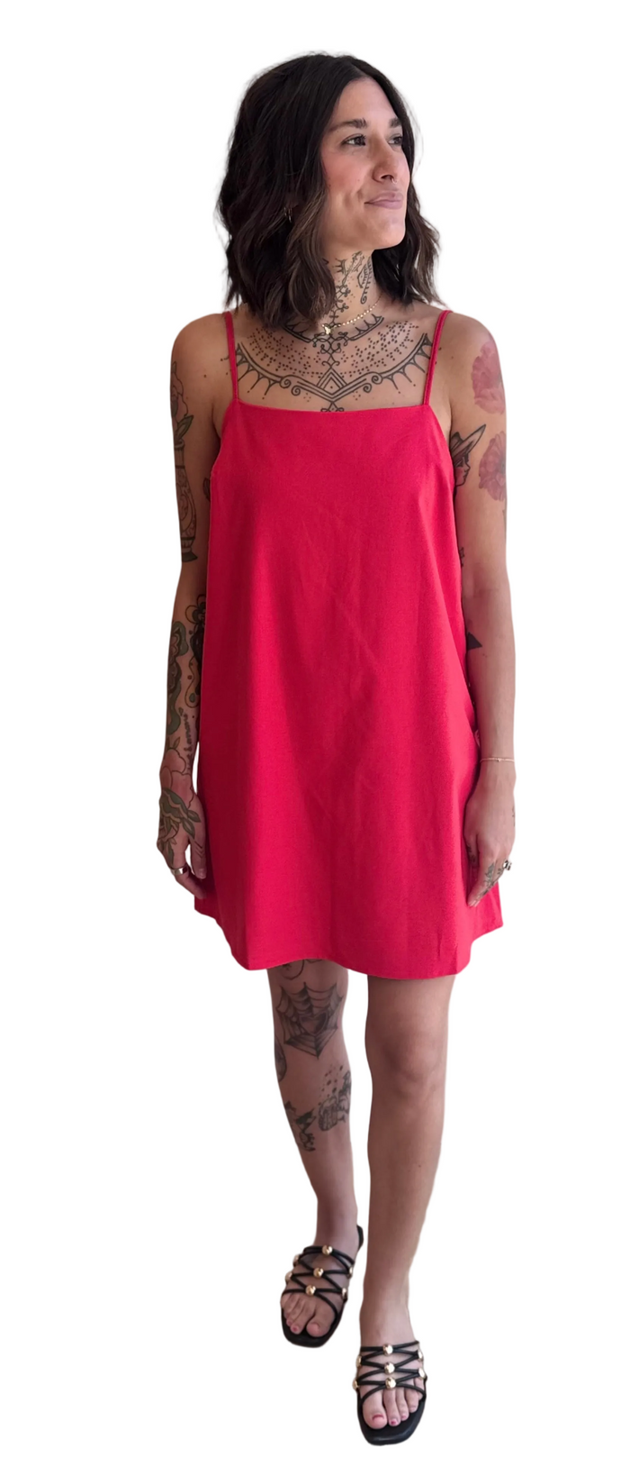 Cotton Margo dress in red
