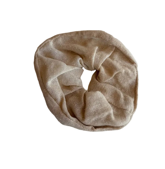 Oatmeal Raw Silk Scrunchie