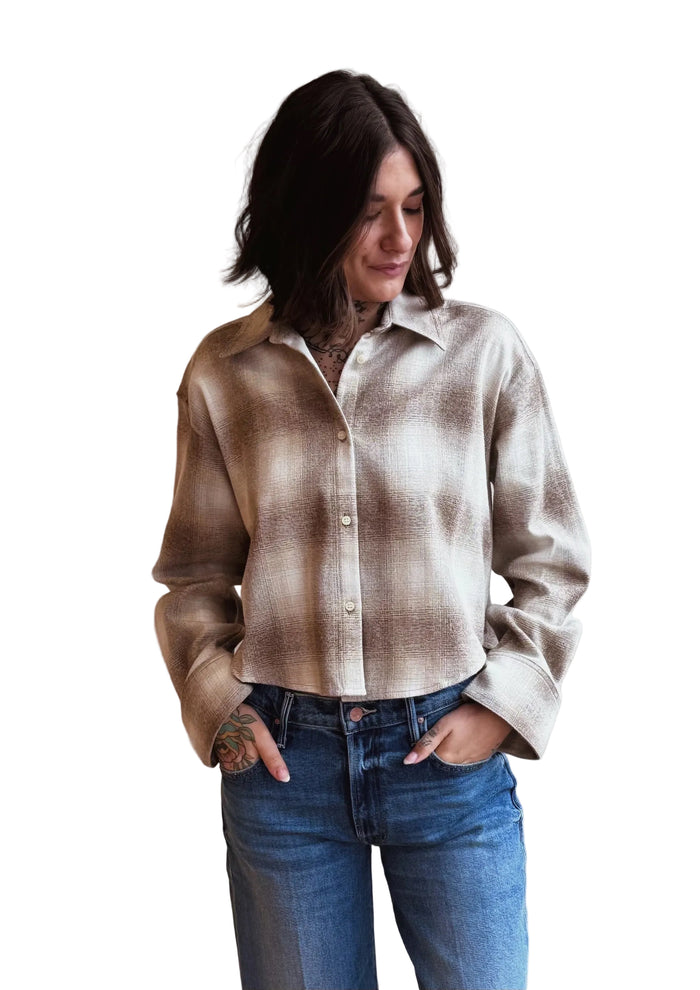 Ana Cropped Shirt in Schiffer Plaid