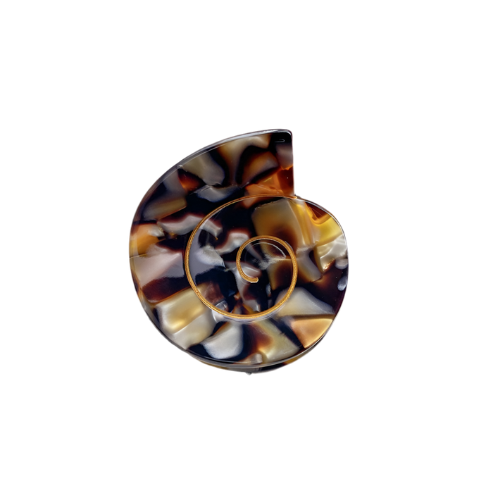 Swirly seashell hair claw in tortoise