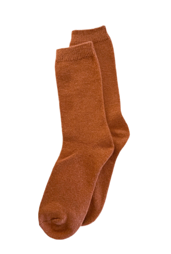 Cashmere CLOUD socks in rust
