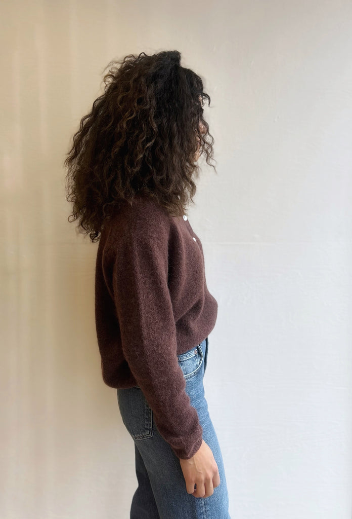 Vitow alpaca cardigan in choco melange