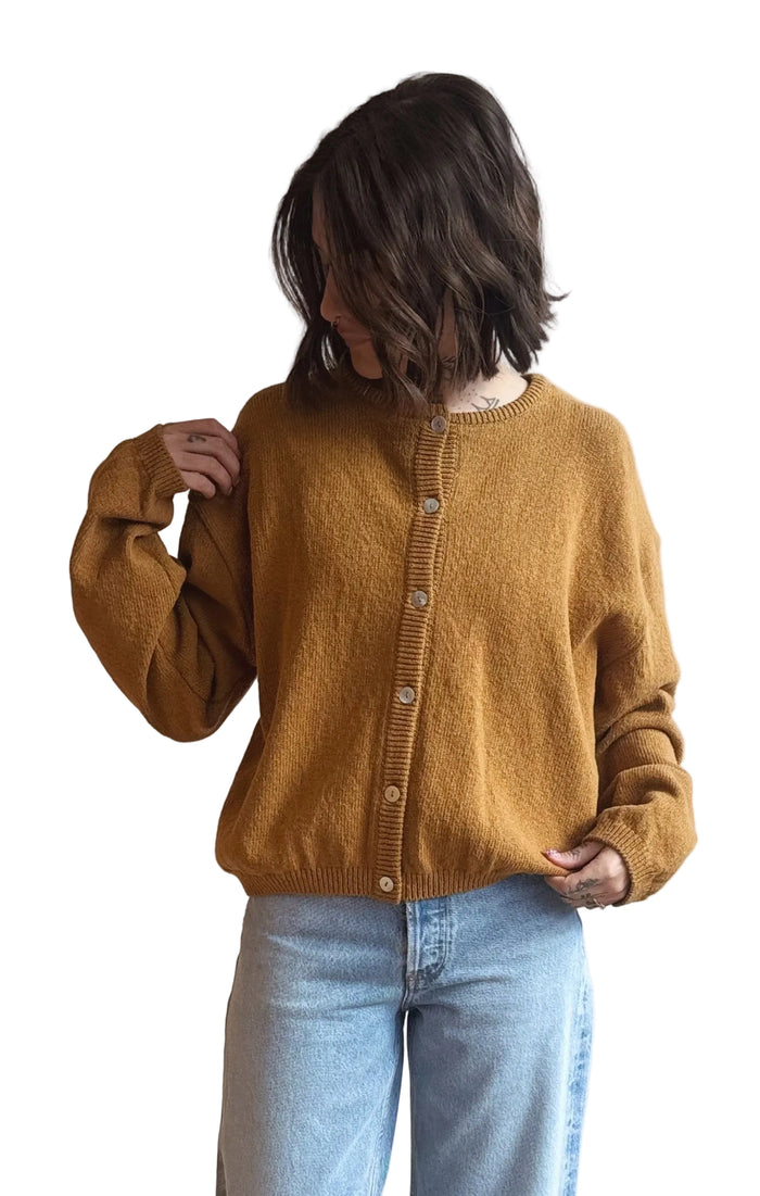 Cotton Leila Cardigan in Dijon
