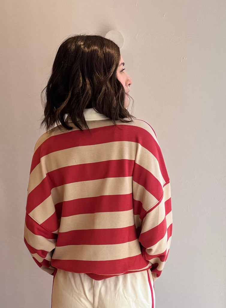 BLAIRE striped rugby pullover