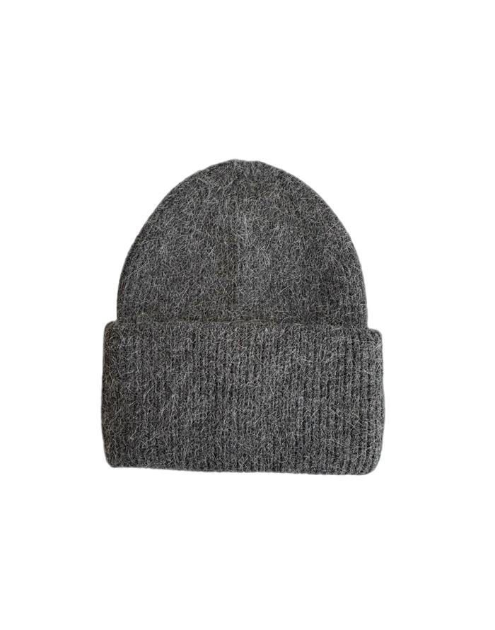 Angora SERENA beanie in charcoal grey