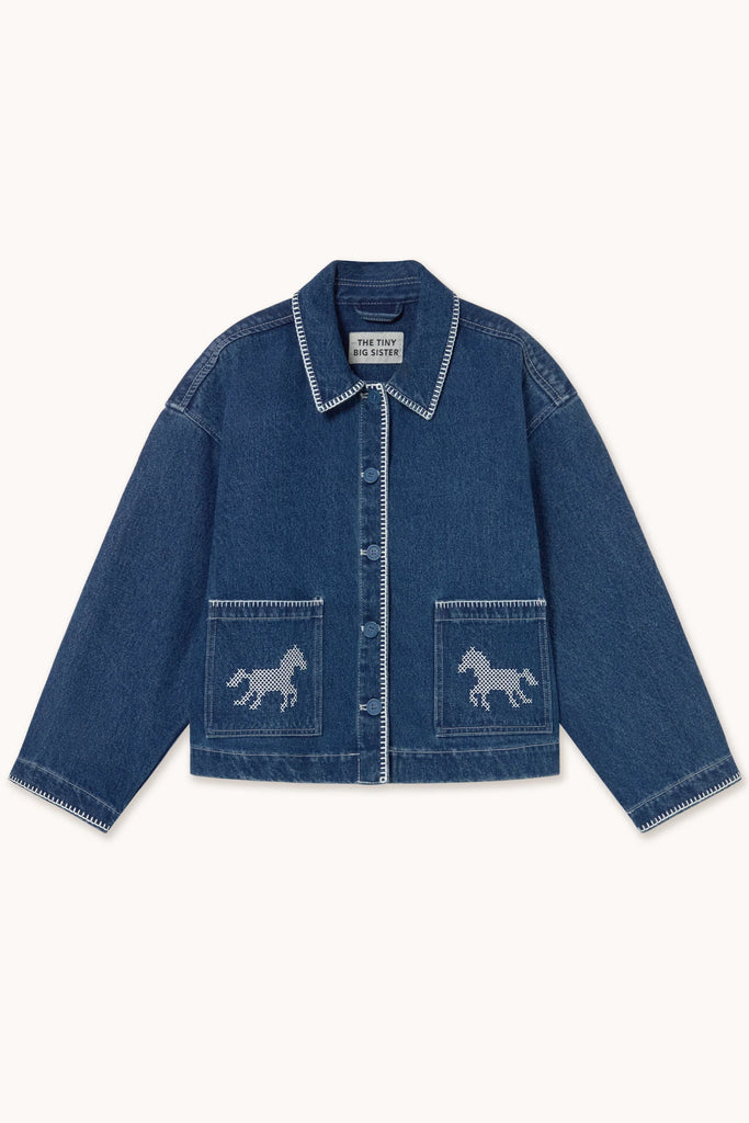 Embroidered Horses Denim Jacket