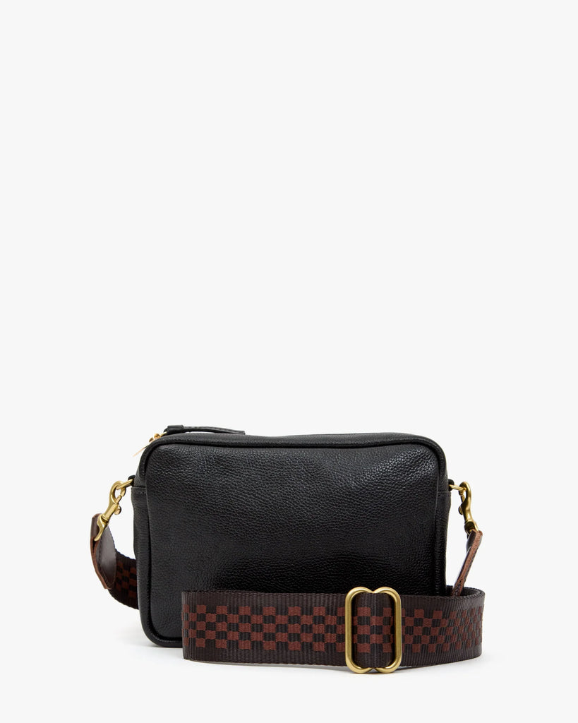 Adjustable Crossbody Strap in Chocolate Checkered