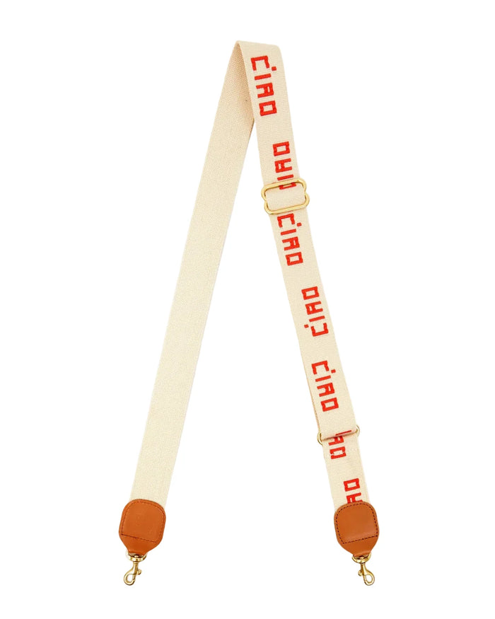 Adjustable crossbody CIAO in natural/poppy