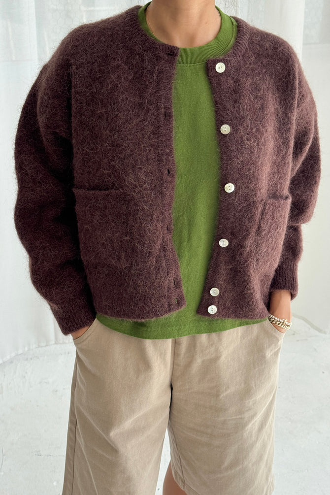 Amelie Alpaca cardi in chocolate