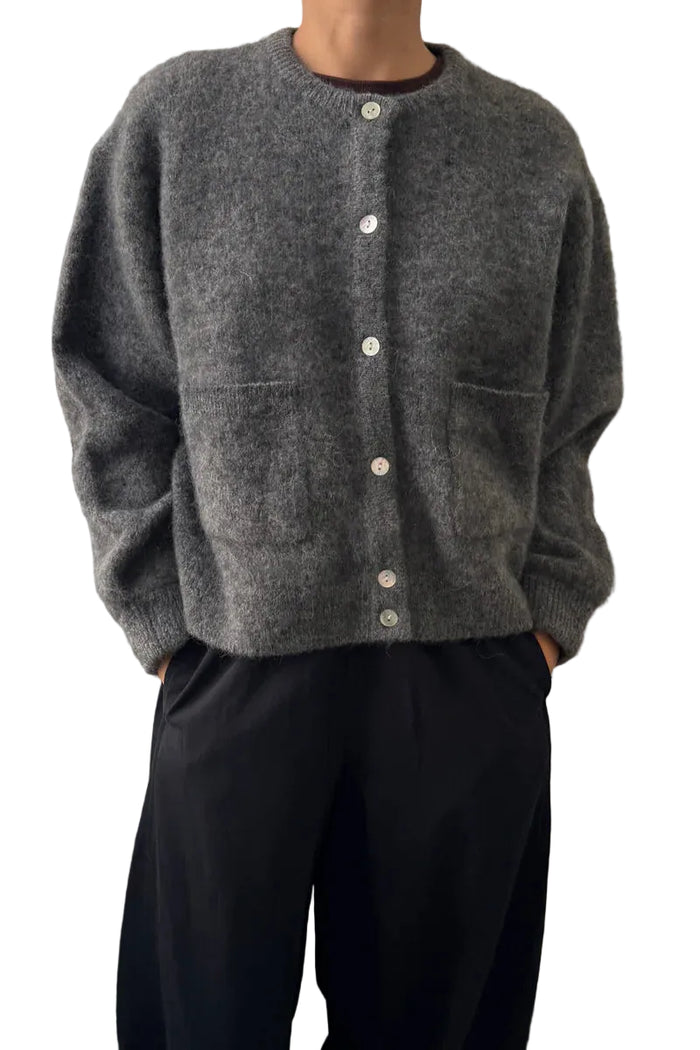 Amelie Alpaca cardi in charcoal