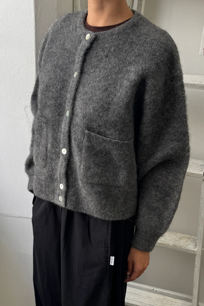 Amelie Alpaca cardi in charcoal