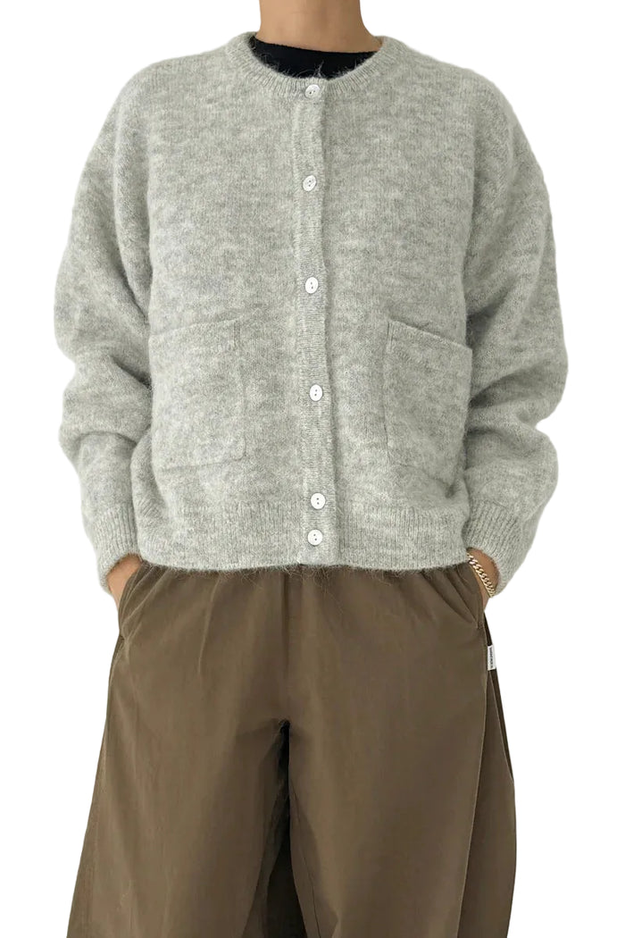 Amelie Alpaca cardi in light grey