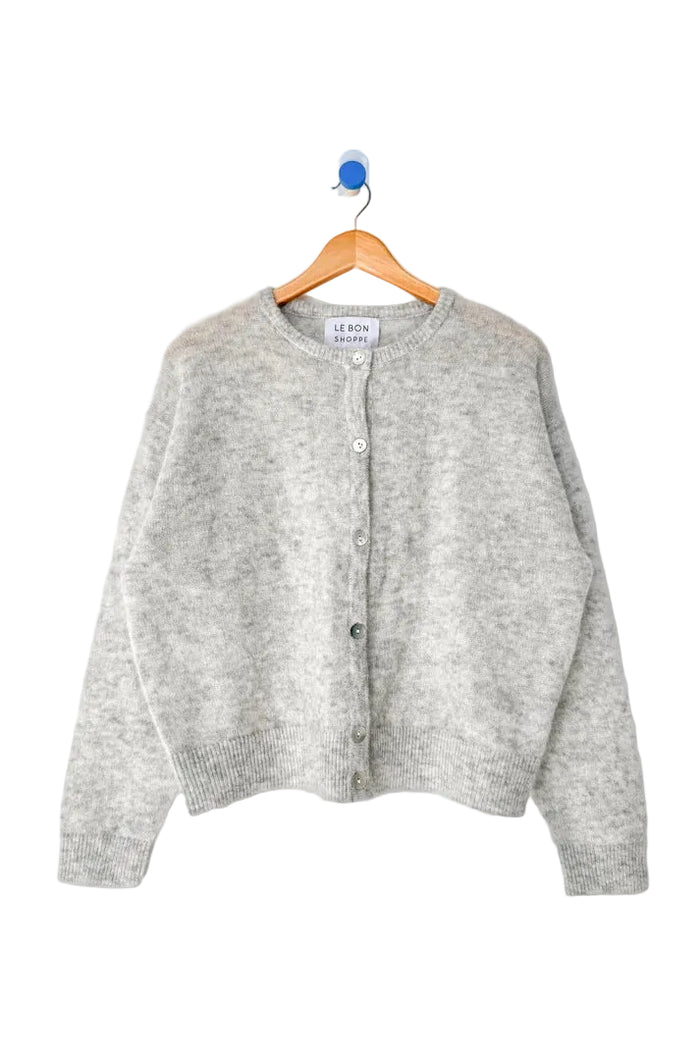Ayla Mohair Cardigan in Heather Grey