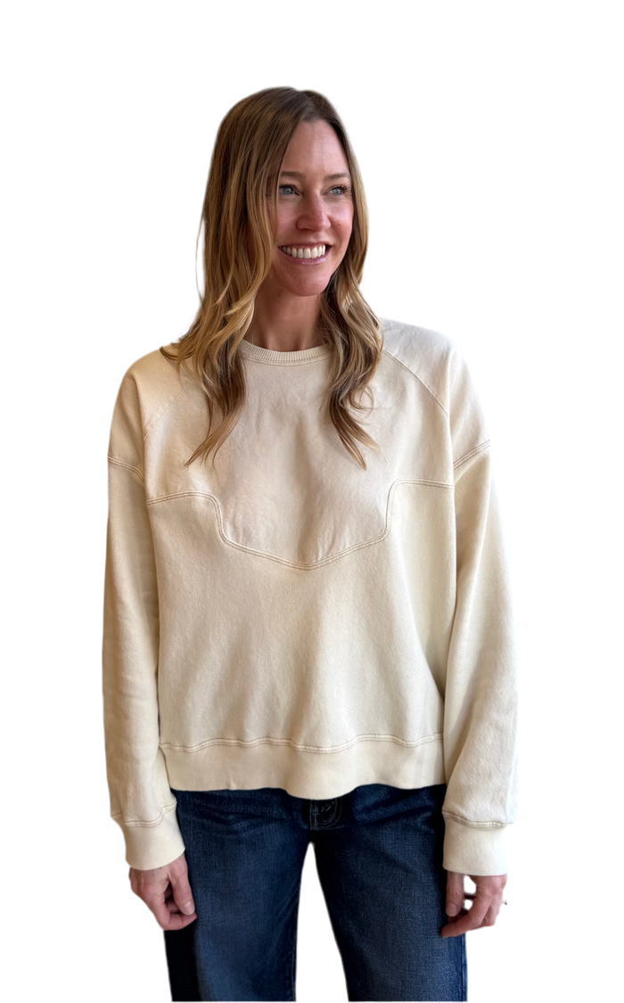 The Western Slouch Sweatshirt in Washed White