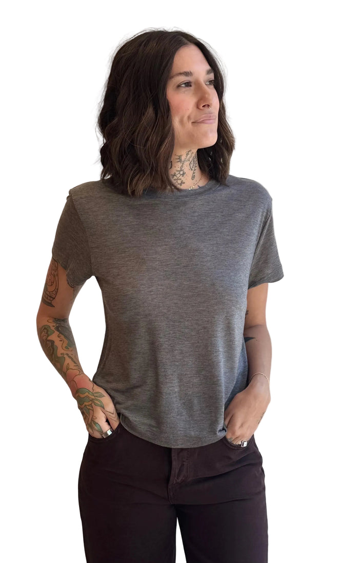 Adine Tencel Jersey Tee in Grey Heather