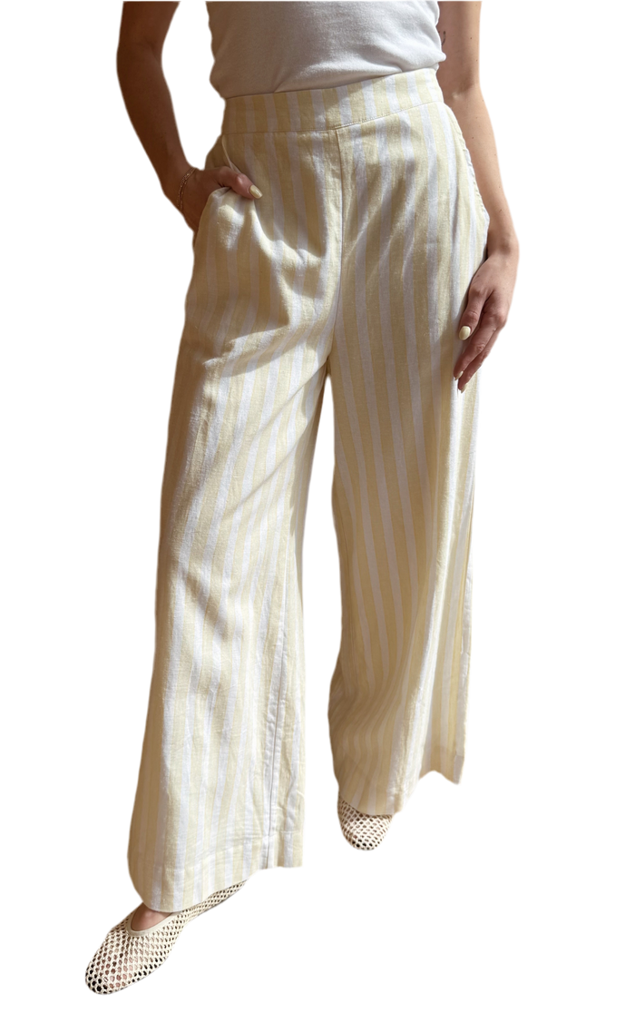 Butter striped SADIE linen pant