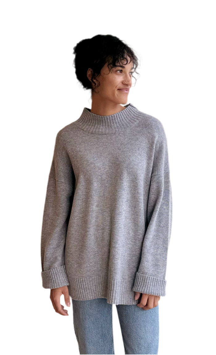 Grey QUINN cashmere turtleneck