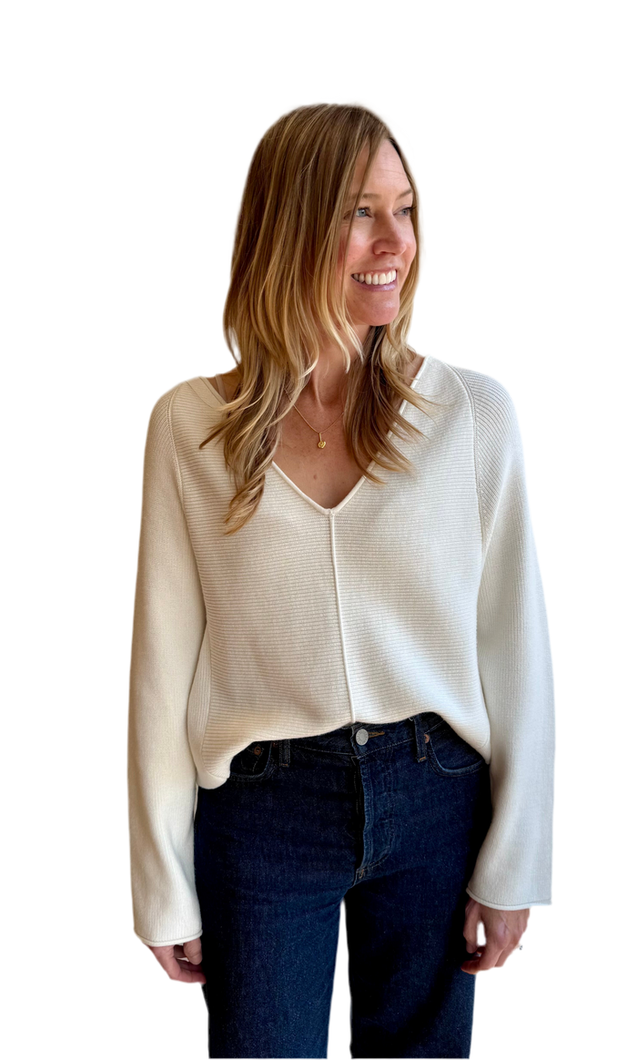Cream Mia V Sweater