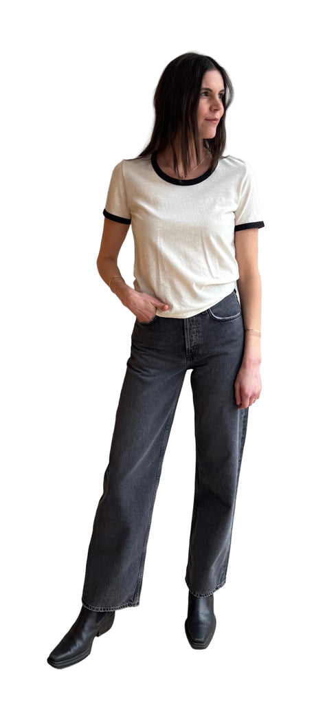 Ringer tee in ecru
