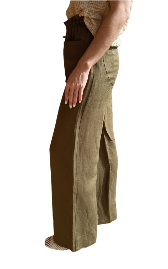 Tulip wide leg pant in martini olive