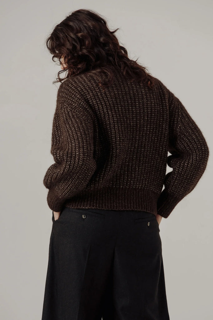 Alpine Quarter Zip Sweater in Carob