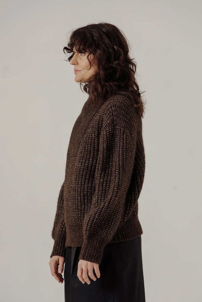 Alpine Quarter Zip Sweater in Carob