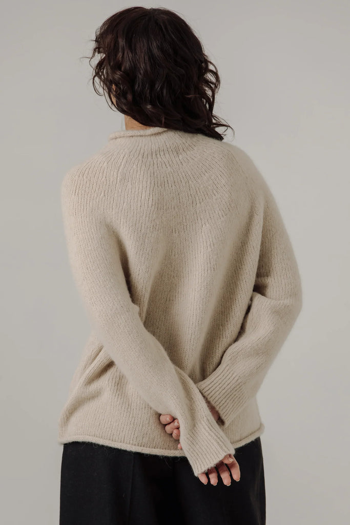 Handloom Rollneck Sweater in Cream