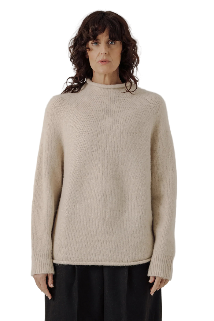 Handloom Rollneck Sweater in Cream
