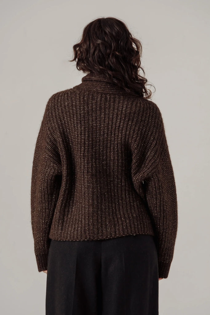 Oversized Shawl Cardigan in Carob