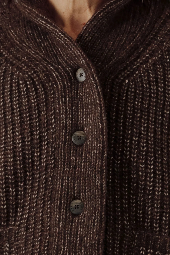 Oversized Shawl Cardigan in Carob