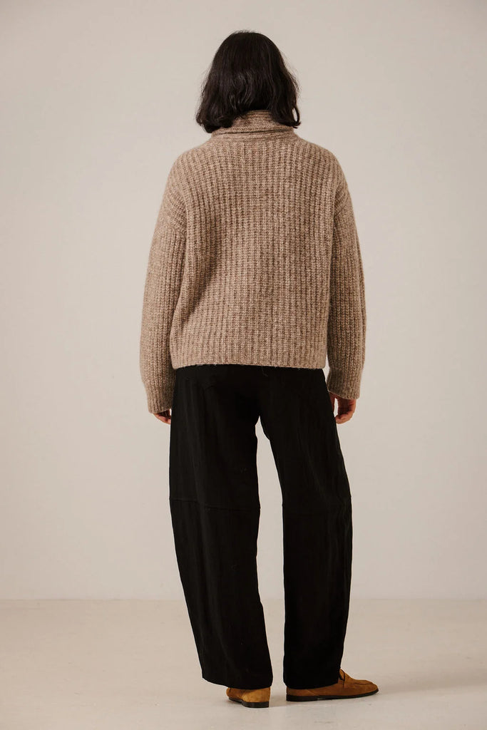 Oversized Shawl Cardigan in Dark Fawn