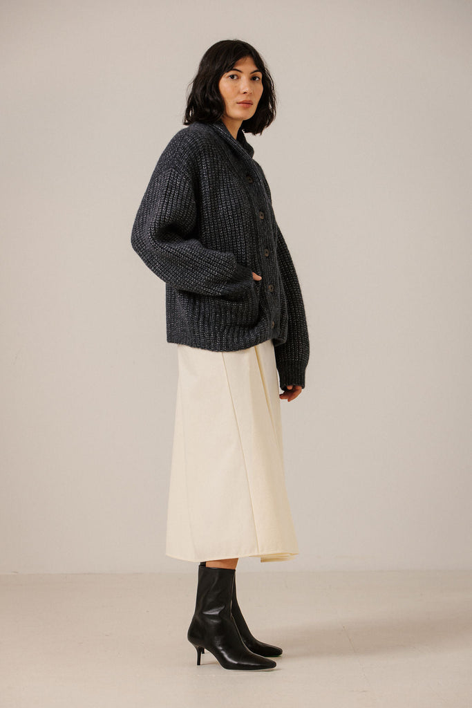 Oversized Shawl Cardigan in Dark Navy