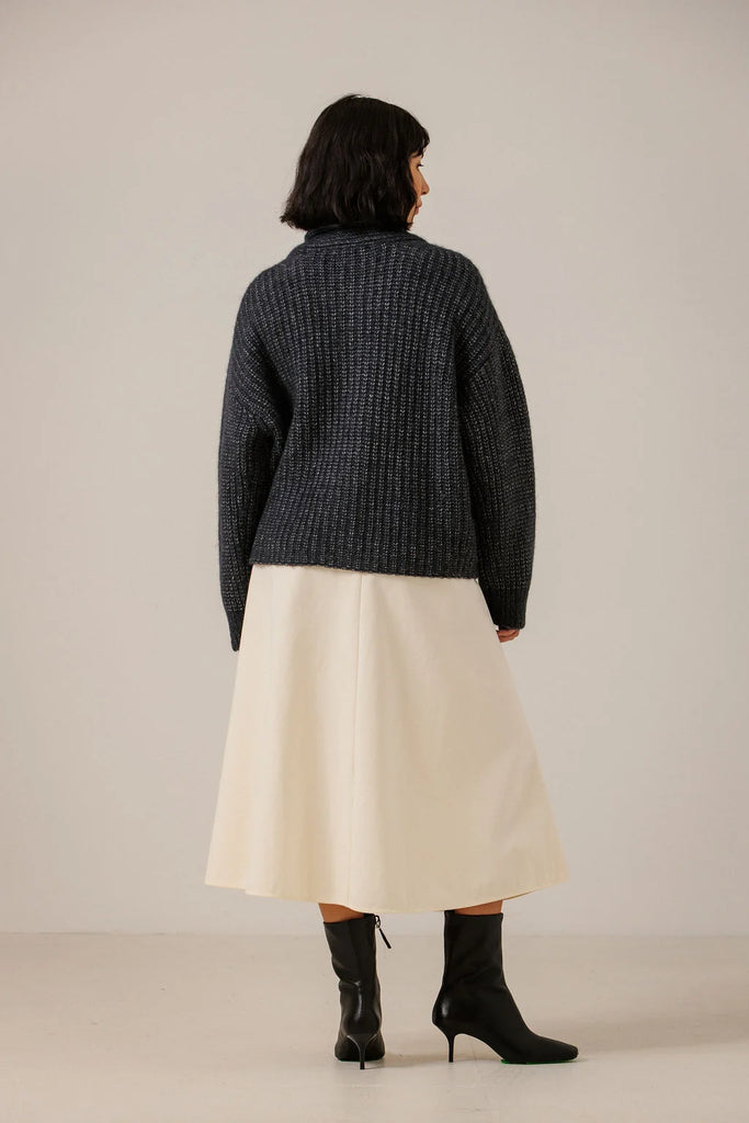Oversized Shawl Cardigan in Dark Navy