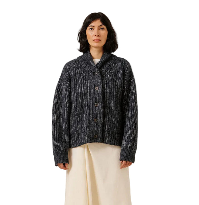 Oversized Shawl Cardigan in Dark Navy