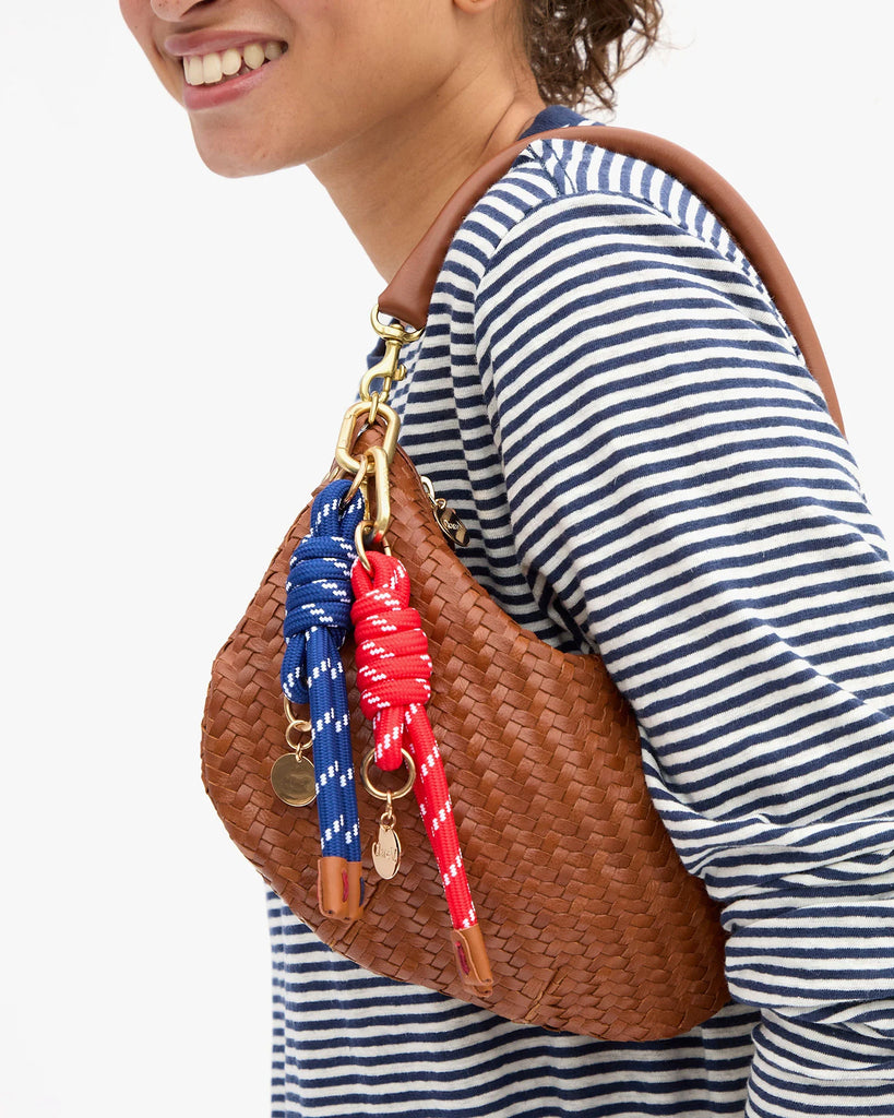 Barrel knot fob in navy