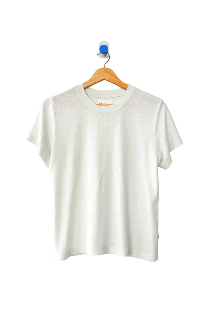 Bo Linen Blend Tee in Salt