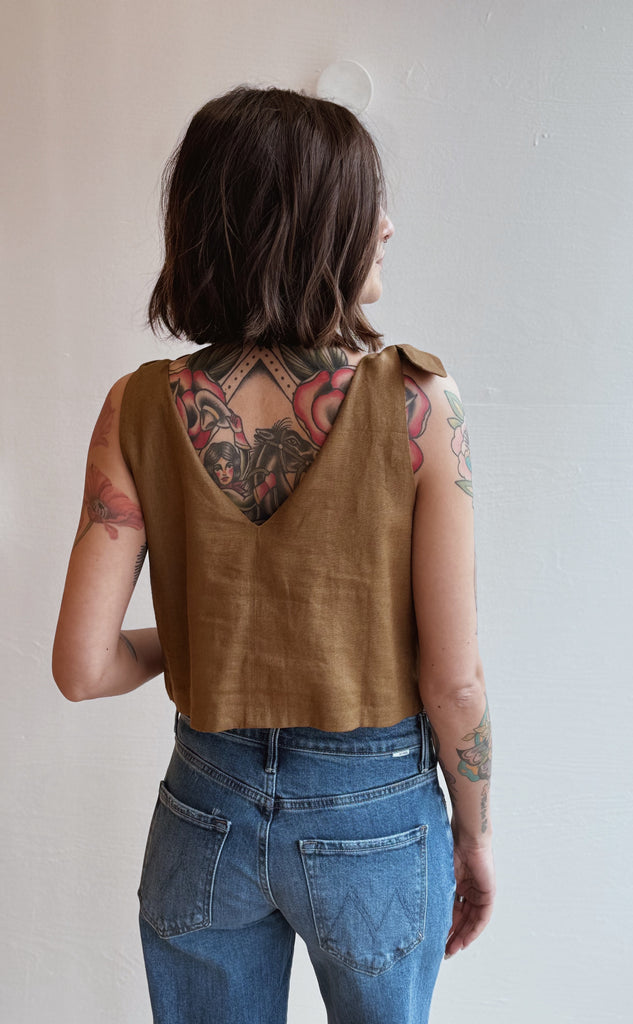 Tie Shoulder Mod Top in Gothic Olive