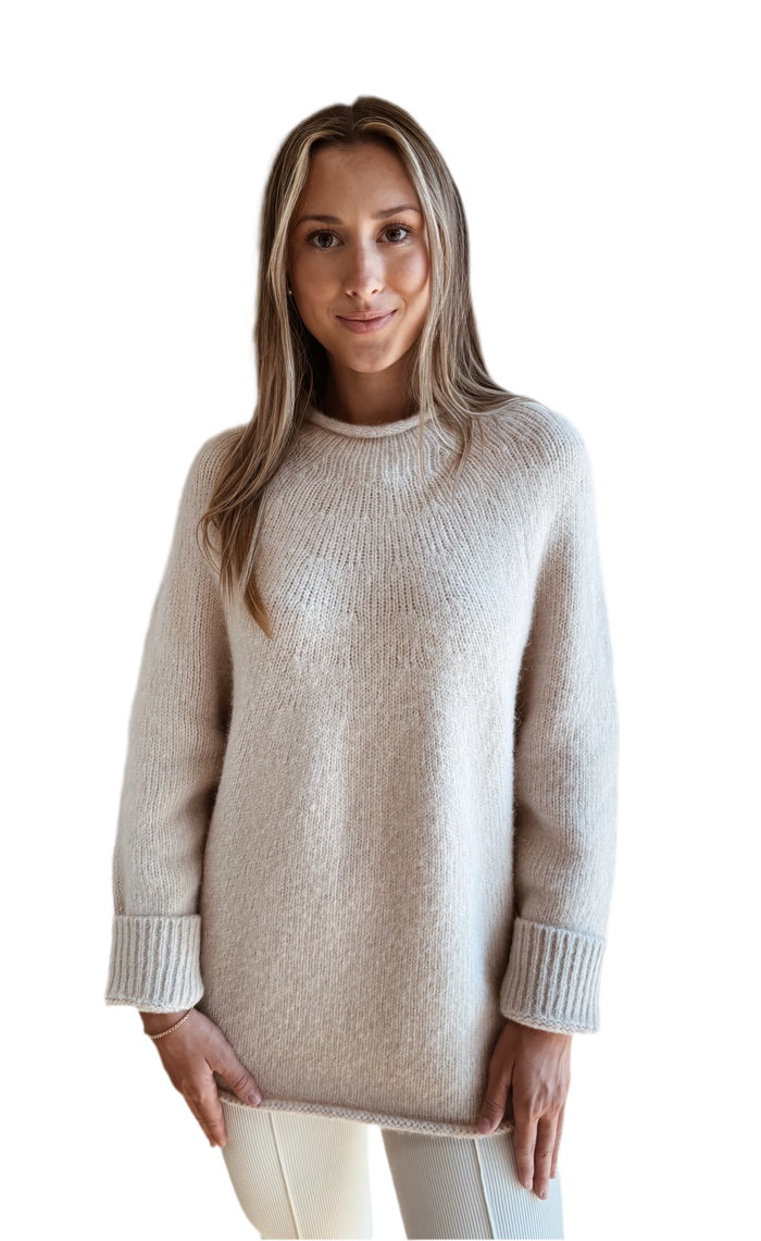 Handloom Rollneck Sweater in Cream