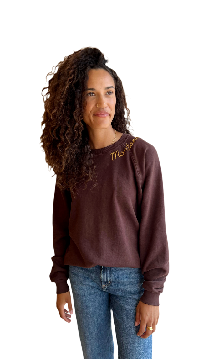 Dark Brown embroidered Montana Sweatshirt